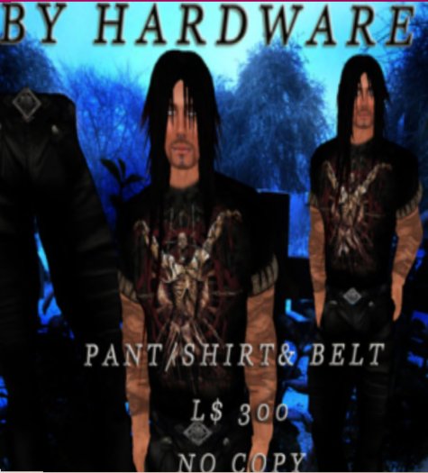 MEN PANTS SHIRT VAMPIRE GORE BLACK