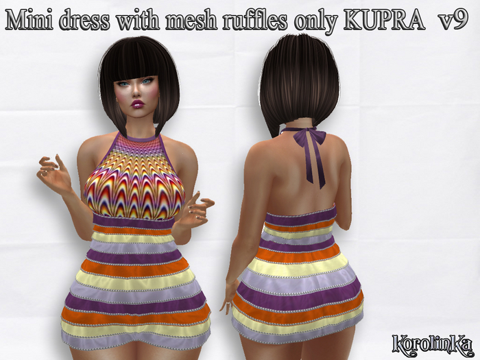 Mini dress with mesh ruffles only KUPRA v9