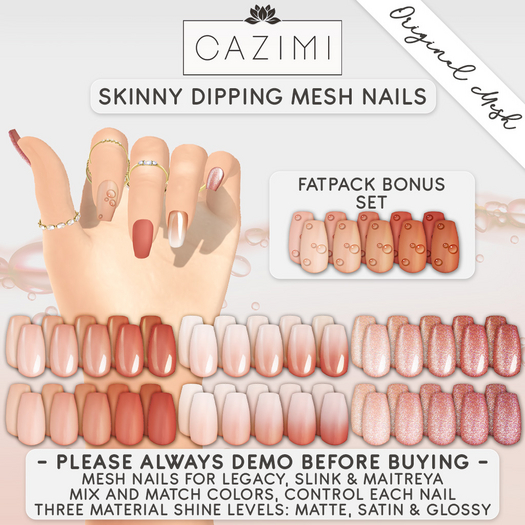 :CAZIMI: Skinny Dipping Fatpack Mesh Nails