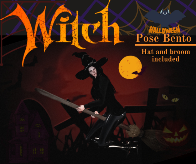 OBR -Witch Pose- Hat -Broom. Add