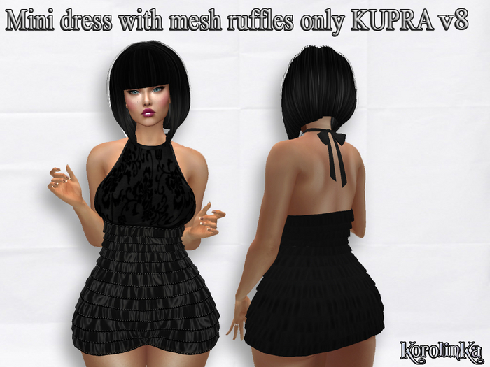 Mini dress with mesh ruffles only KUPRA v8