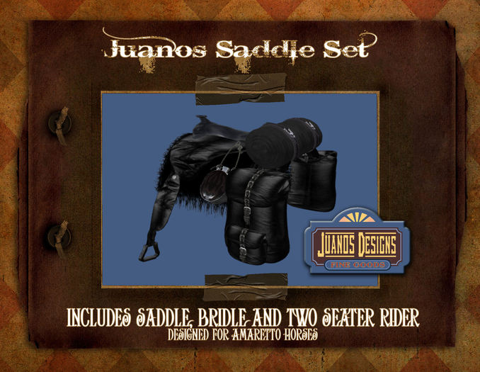 Deluxe Juanos Saddle Set (Black Shiny) for Double Riding