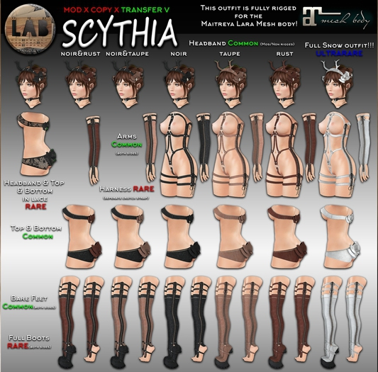 [LAB737] Scythia Boots Complete (noir&taupe) RARE