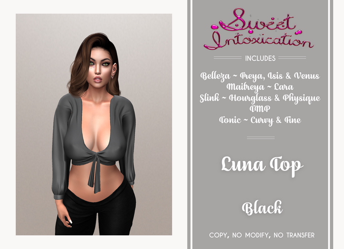 ::Sweet Intoxication:: Luna Top - Black