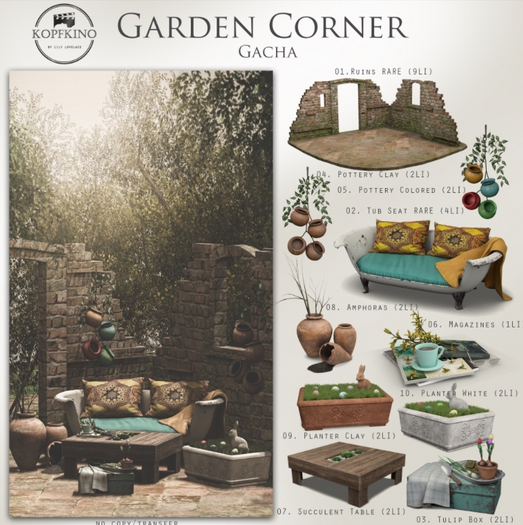 02. KOPFKINO - Garden Corner - Tub Seat RARE