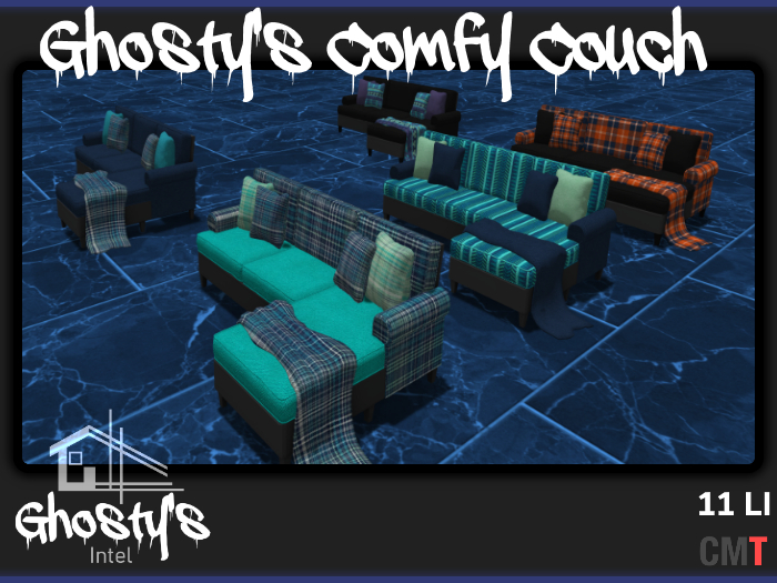 Ghosty's Comfy Couch Blue Pattern PG