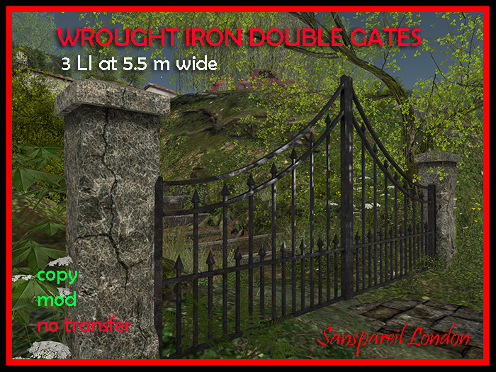 Wrought Iron Gates 3LI at 5.5 m wide