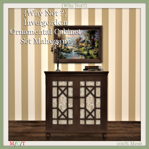 {Why Not ?} Invergordon Ornamental Cabinet Set Mahogany-Boxed