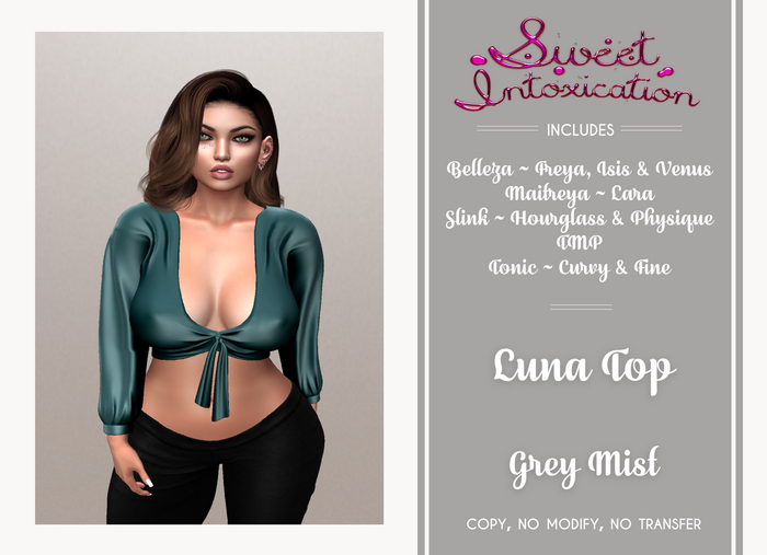 ::Sweet Intoxication:: Luna Top - Grey Mist