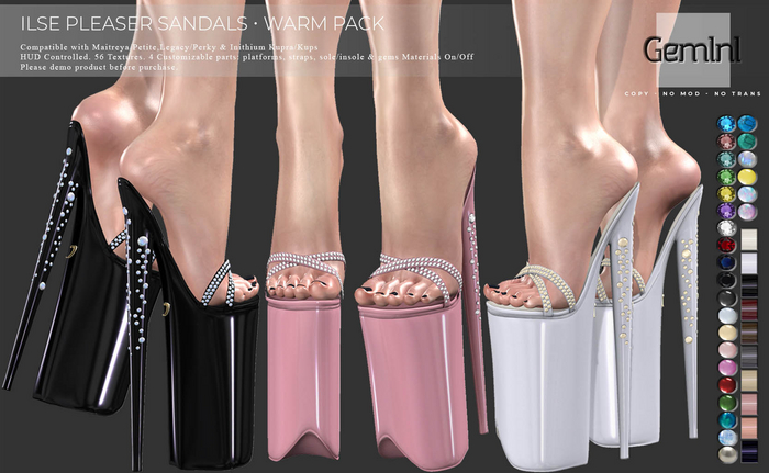 Gemini -Ilse Pleaser Sandals- WARM PACK (Add me)