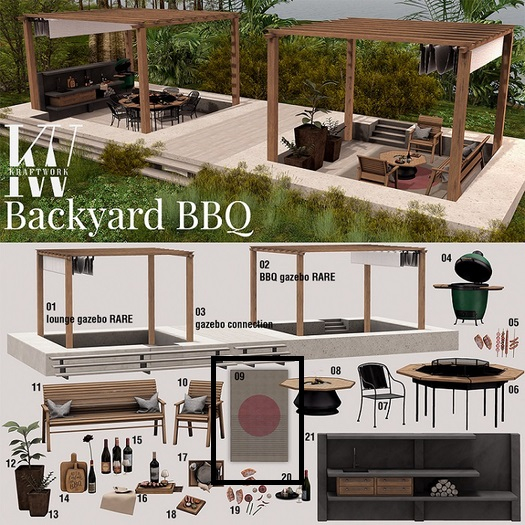09 KraftWork Backyard BBQ . Lounge Rug