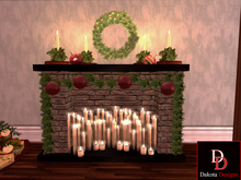 Dakota Designs Holiday Brick Fireplace with candles