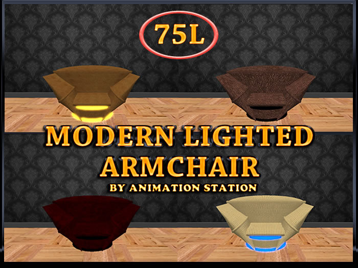 Second Life Marketplace - Modern Lighted Arm Chair - by Animation ...