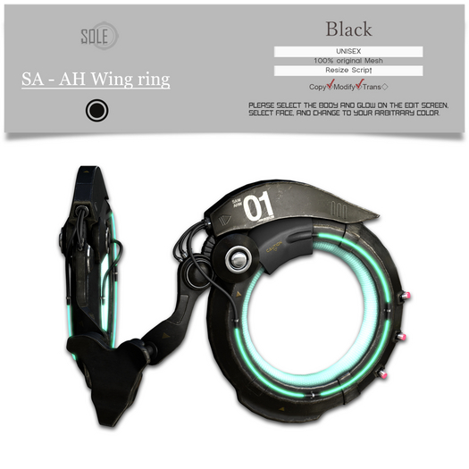 :::SOLE::: SA - AH Wing ring 01 (Black)