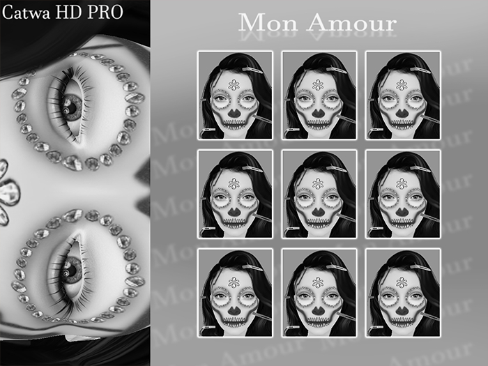 Mor Amour Demo Day of the Dead Jeweled Face Paint Unisex BOM Catwa HD PRO