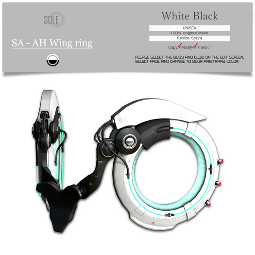 :::SOLE::: SA - AH Wing ring 01 (White Black)
