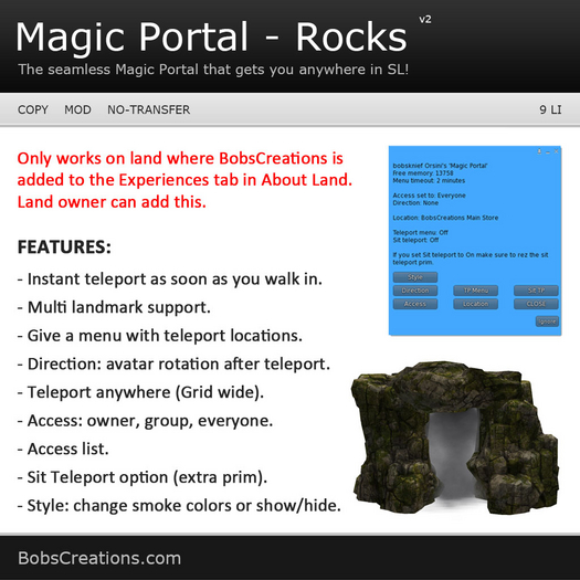 Magic Portal V2 - Rocks (Teleporter)
