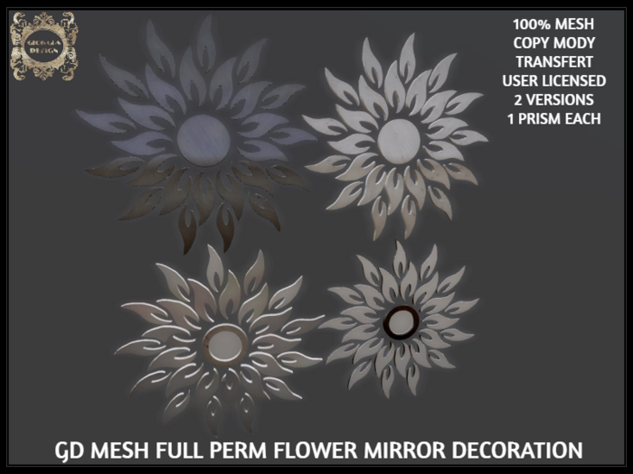 GD MESH FULL PERM FLOWER MIRROR DECORATION