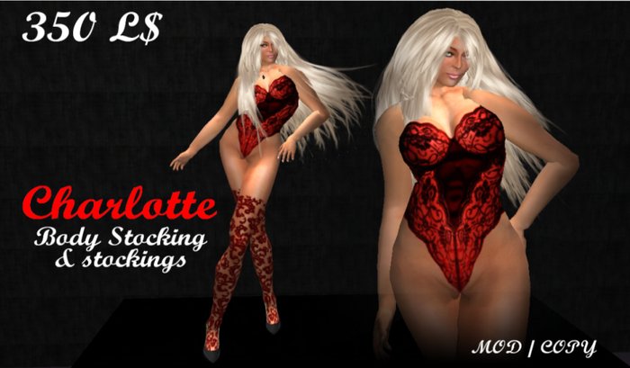 Charlotte Bodystocking red/black