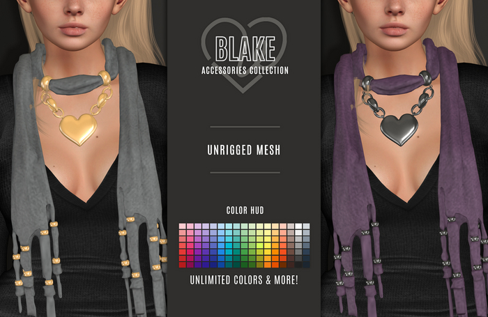 LW - Blake - Scarf w/ Heart Adornment & HUD