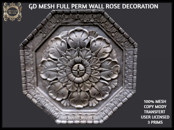 GD MESH FULL PERM WALL ROSE DECORATION