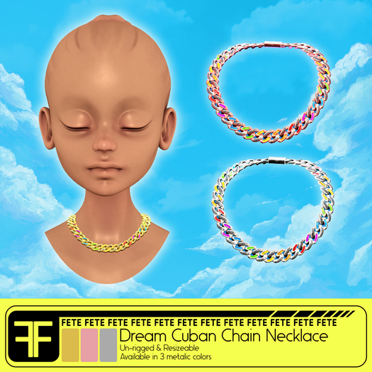 f e t e . Dream  Cuban Chain Necklace WG