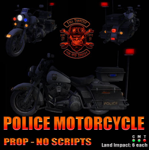 * FULL THROTTLE POLICE MOTORCYCLE PROP