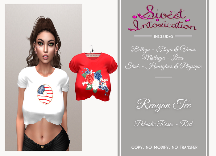 ::Sweet Intoxication:: Reagan Tee - Patriotic Roses - Red