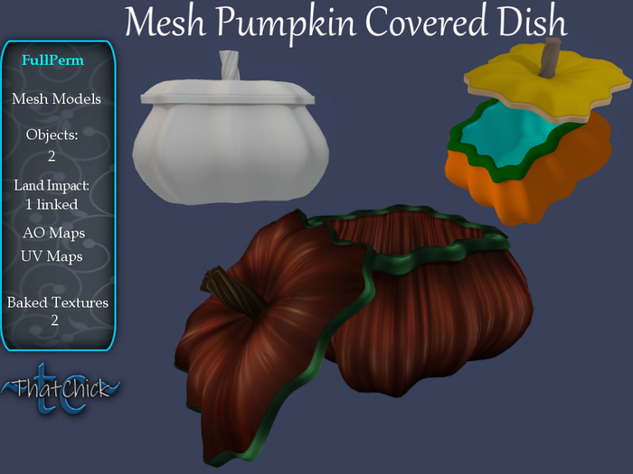 ~tc~ Mesh Pumpkin Covered Dish FullPerm Kit