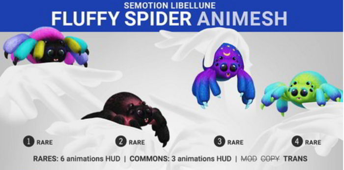 1. SEmotion Libellune Fluffy Spider Animesh RARE