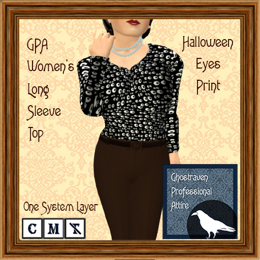 GPA Women's Long Sleeve Top BOM - Halloween Eyes Print