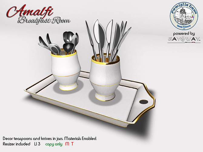 AMALFI FOR BREAKFAST -  TEASPOONS & KNIVES ON TRAY