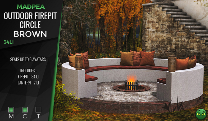 MadPea Outdoor Firepit Circle - Brown