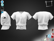 Dae Obj FBX Tucked In Collarless Short Sleeves Shirt Slink Male, Belleza Jake, Signature Gianni,Legacy