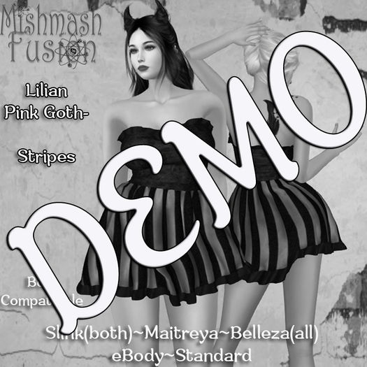 ~*MF*~ Lilian Pink Goth Dress Demo (Add or Rez)