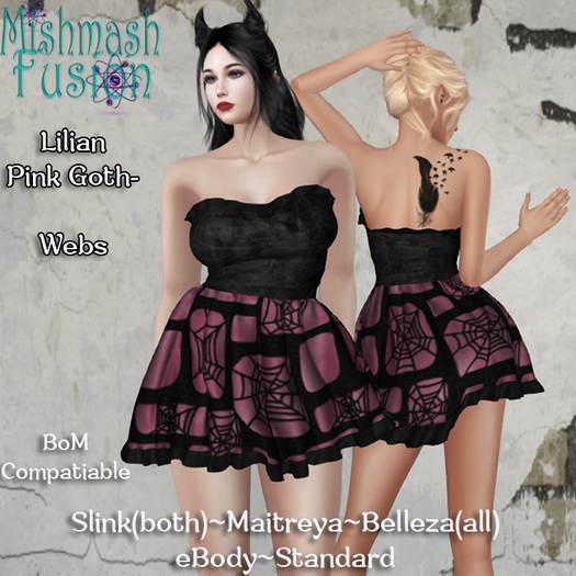 ~*MF*~ Lilian Pink Goth - Webs (Add or Rez)