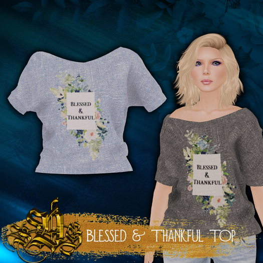 *SDG* Blessed & Thankful - Top - Ice