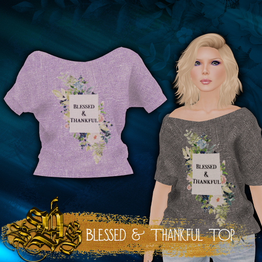 *SDG* Blessed & Thankful - Top - Lilac
