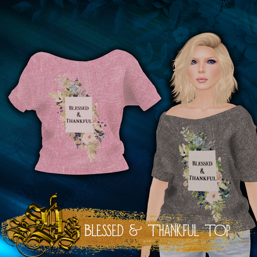 *SDG* Blessed & Thankful - Top - Pink