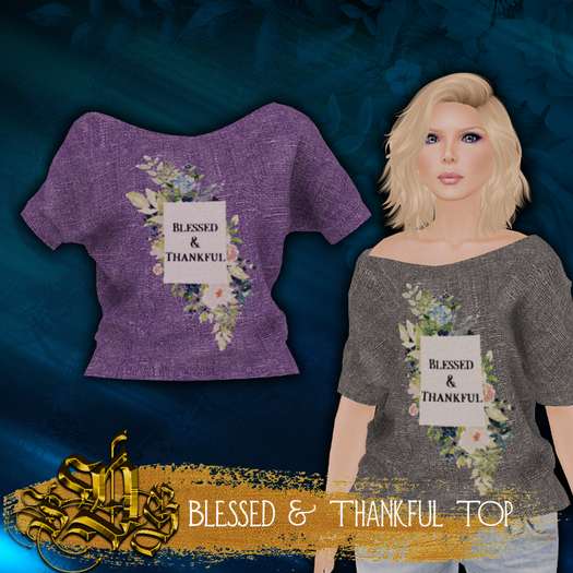 *SDG* Blessed & Thankful - Top - Purple