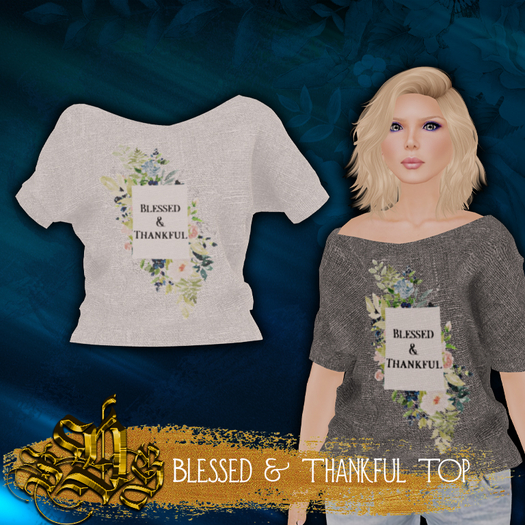 *SDG* Blessed & Thankful - Top - White
