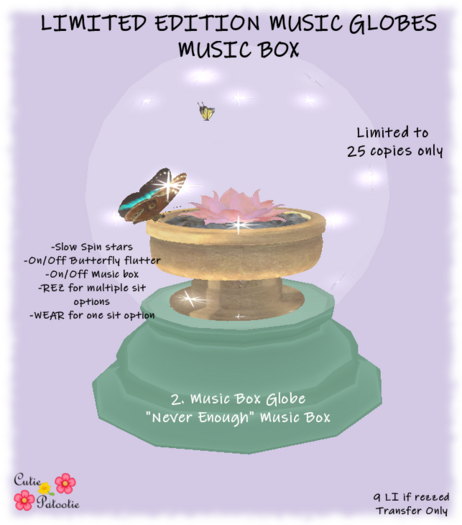 ::CP:: 2. Limited: Music Box Globe (Never Enough) (Boxed) 