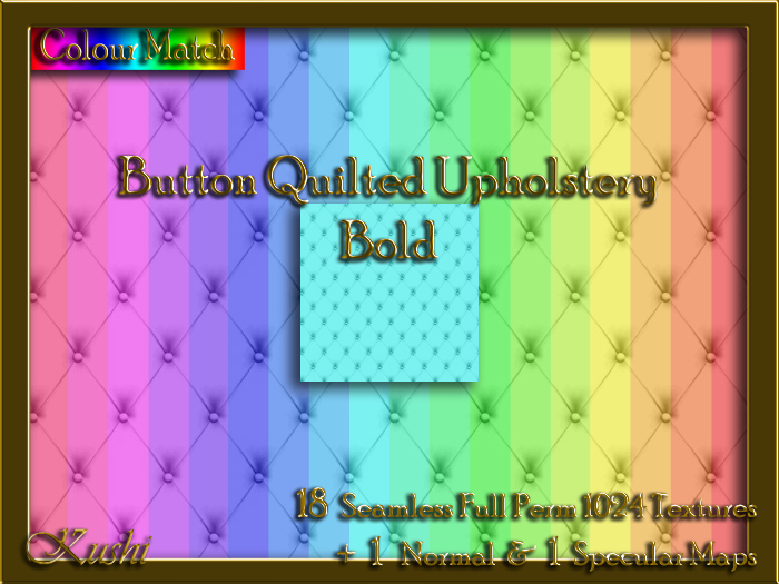 Button Quilted Upholstery Bold Seamless Texture Set
