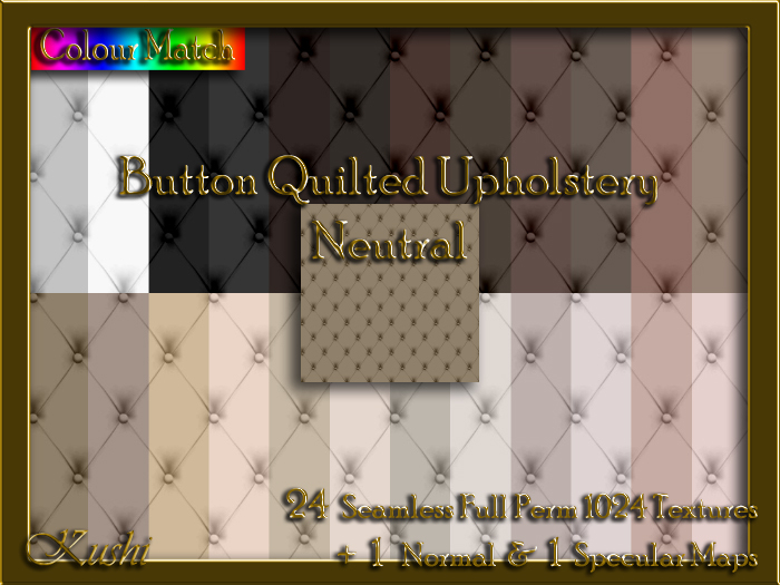 Second Life Marketplace - Button Quilted Upholstery Neutral Seamless ...