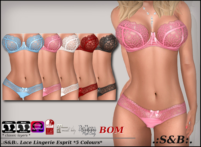.:S&B:. Lace Lingerie Esprit *5 Colours* * BOM * Classic Layers * Appliers 