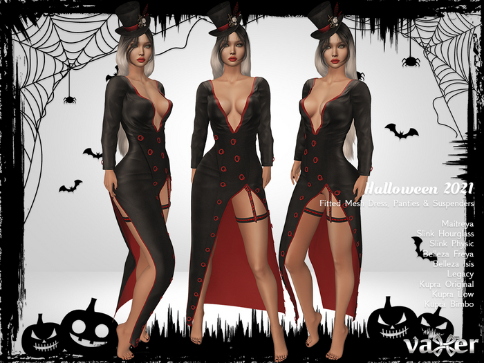 Vaxer : Halloween 2021 Outfit - Maitreya, Slink, Belleza, Kupra and Legacy.