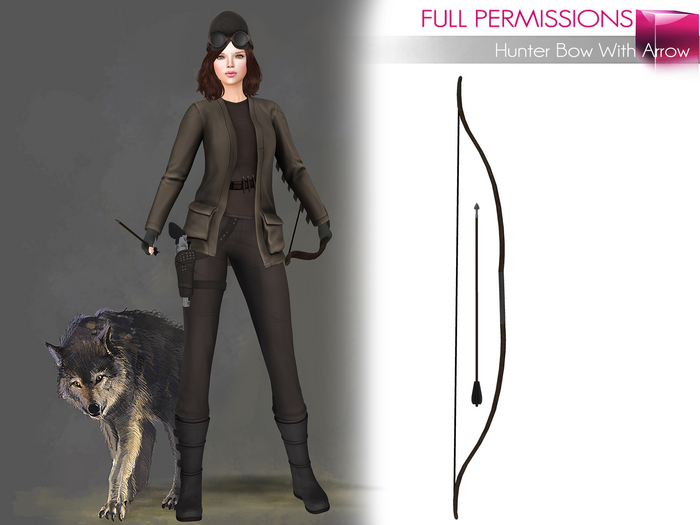 Full Perm Hunter Bow With Arrow None Rigged