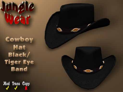 JW - Cowboy Hat (Black/Tiger Eye Band)