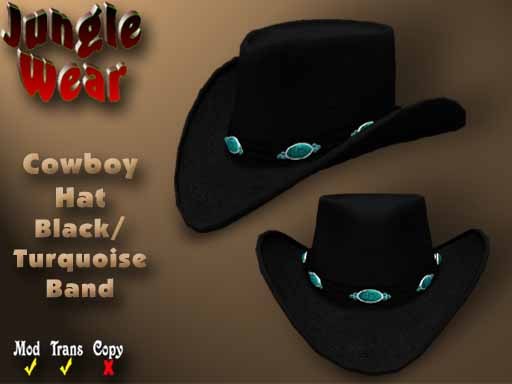 JW - Cowboy Hat (Black/Turquoise Band)