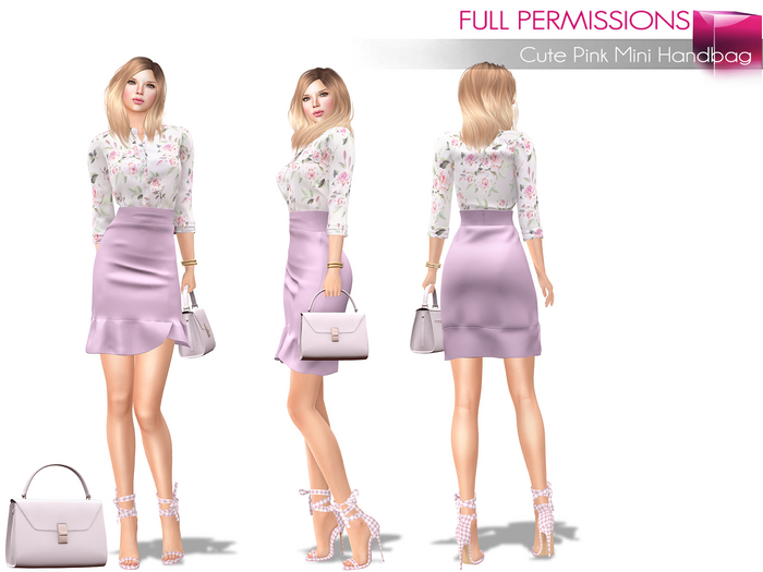 Full Perm Cute Pink Mini Handbag None Rigged